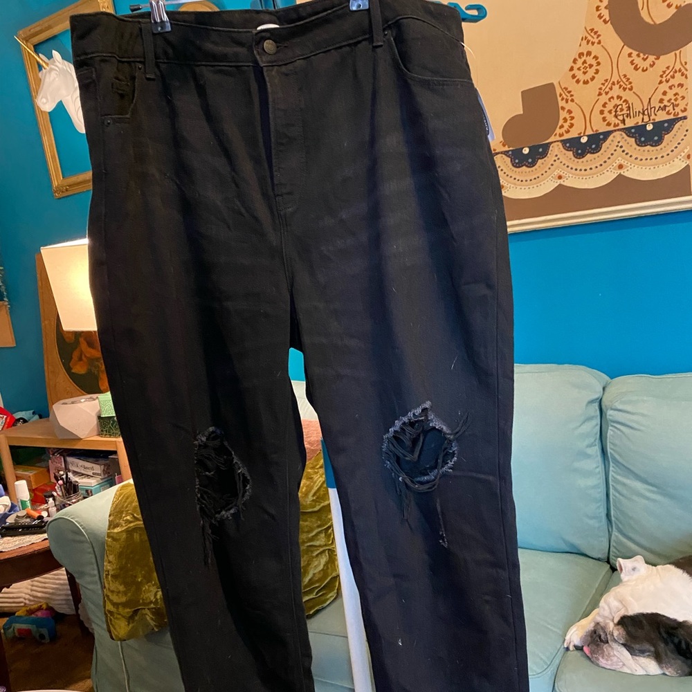 NWT old navy black boyfriend jeans 22